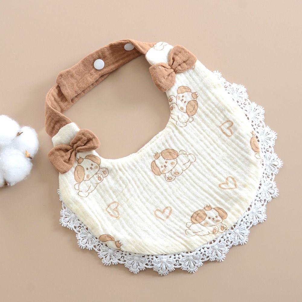 Soft Gauze Cotton Drool Towel Breathable Lace Bow Burp Cloth Baby Feeding  Bib  Nursing Essentials