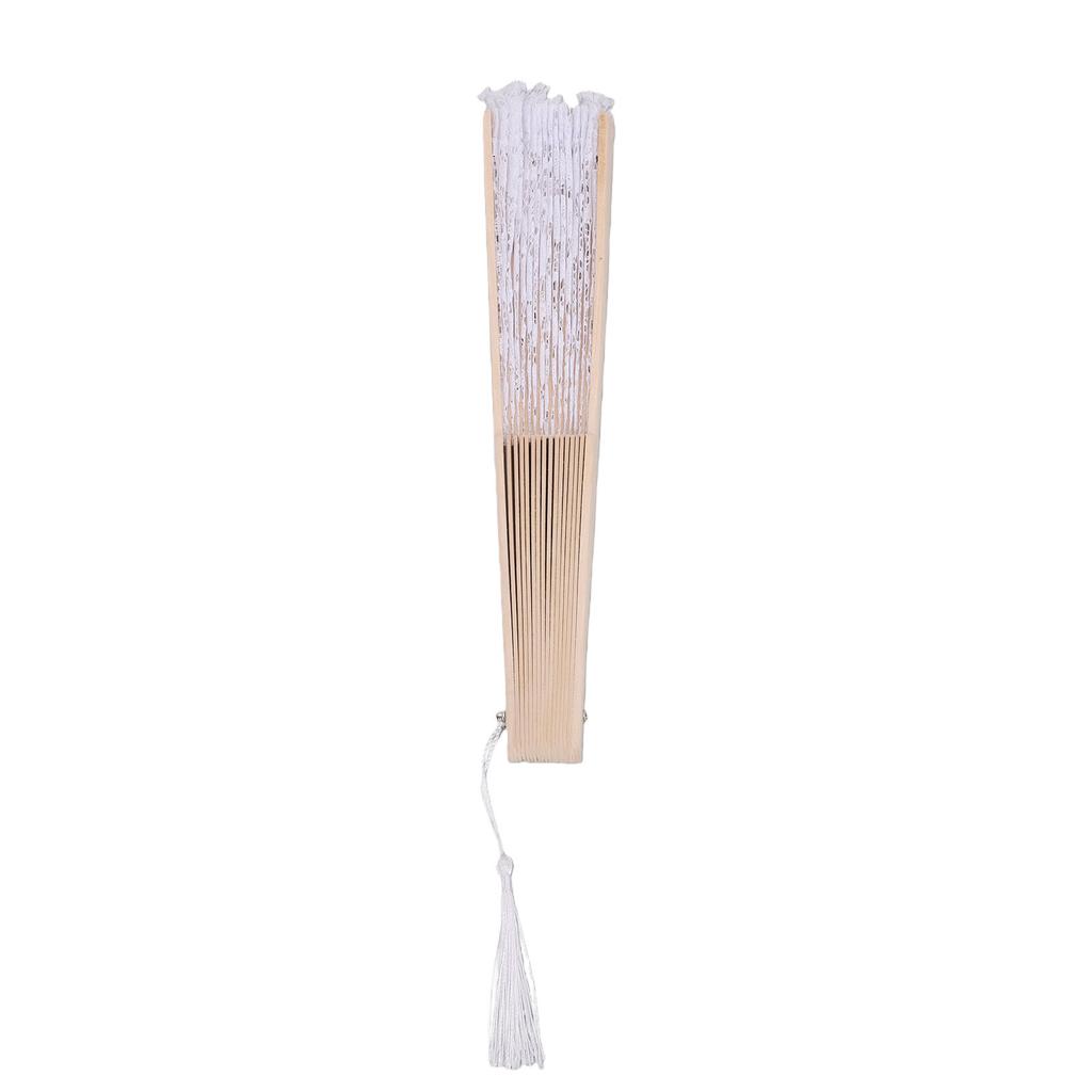 Lace Handheld Chinese Folding Fan Elegant Lace Hand Fan with Tassel for Women Wedding Decoration Dancing Party