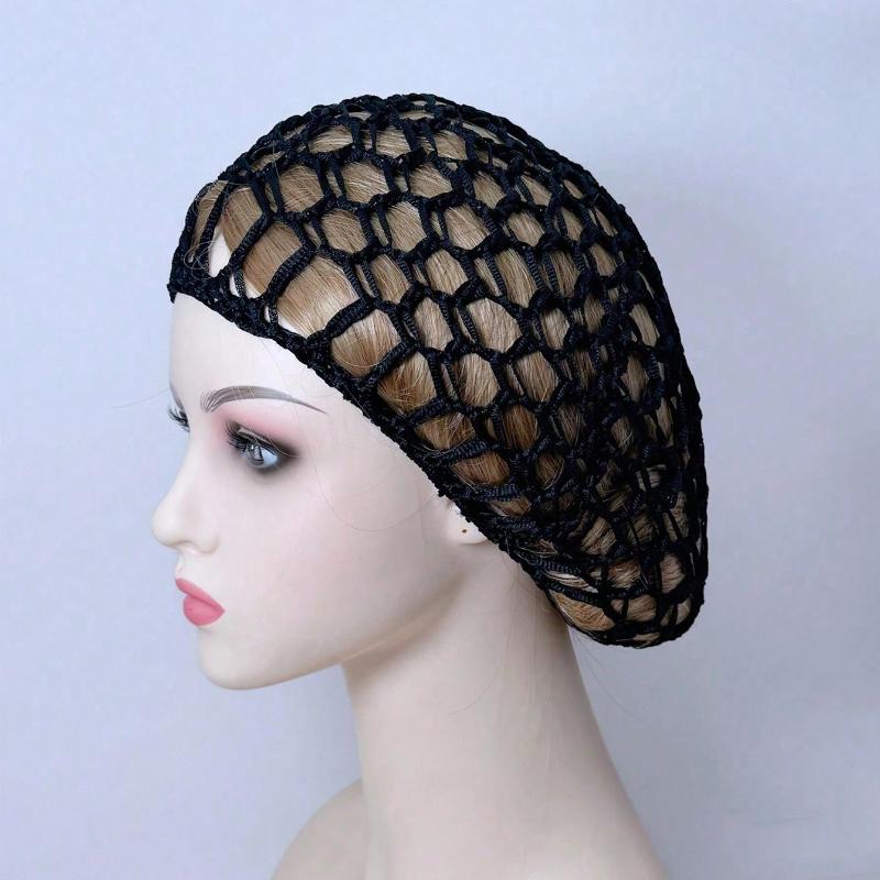 1pc Women's Stretchy Breathable Mesh Crochet Hairnet Knitted Headscarf Hat Style Hair Net Wrap Sleep Headwear Accessory