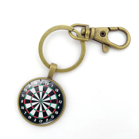 Vintage Unisex Dart Board Pendant Keychain Key Ring Holder Hanging Bag Ornament