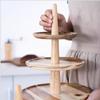 Retro Holz Dim Sum Rack Obstteller Massivholz Kuchenteller Kreative Mehrschichtige Desserttisch Tablett Lebensmittelanzeige