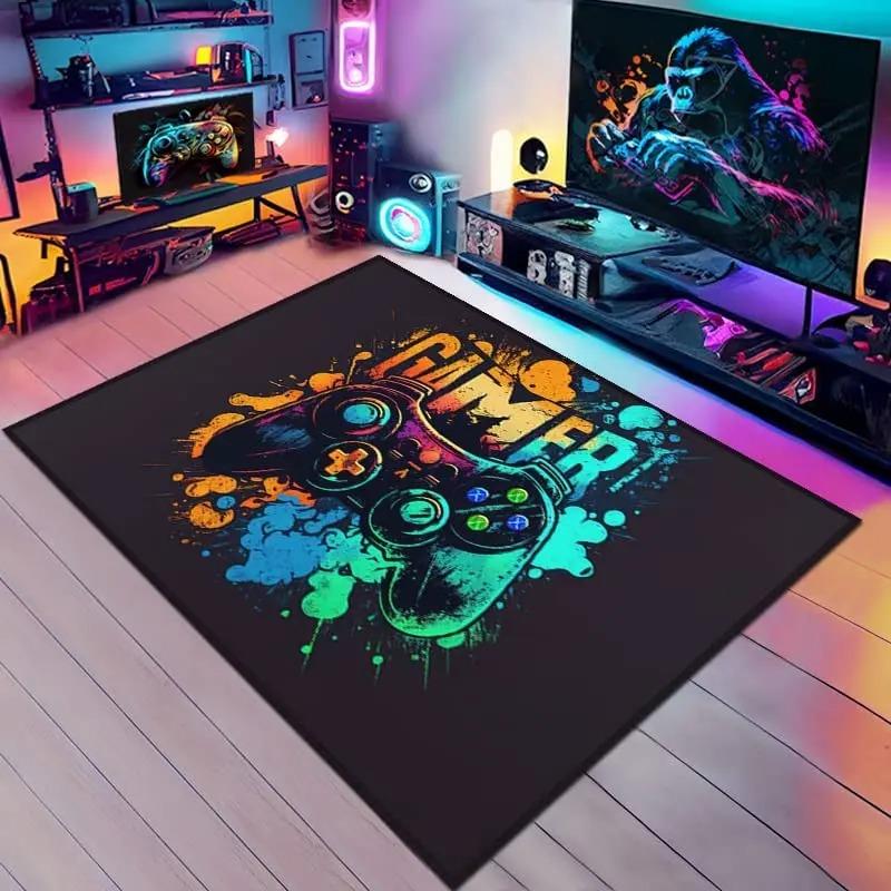 3D Игровой Ковер Ковер для Мальчиковой Комнаты Большой Игровой Коврик Дизайн Контроллера Детский Ползающий Игровой Противоскользящий Напольный Коврик Домашний Декор для Спальни Ковры 40x60cm