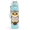 1PC Brown White Forest Owl Bust 750ml Color Plastic Water Bottle Leakproof Flip Straw Lid For Sports Office Home Use