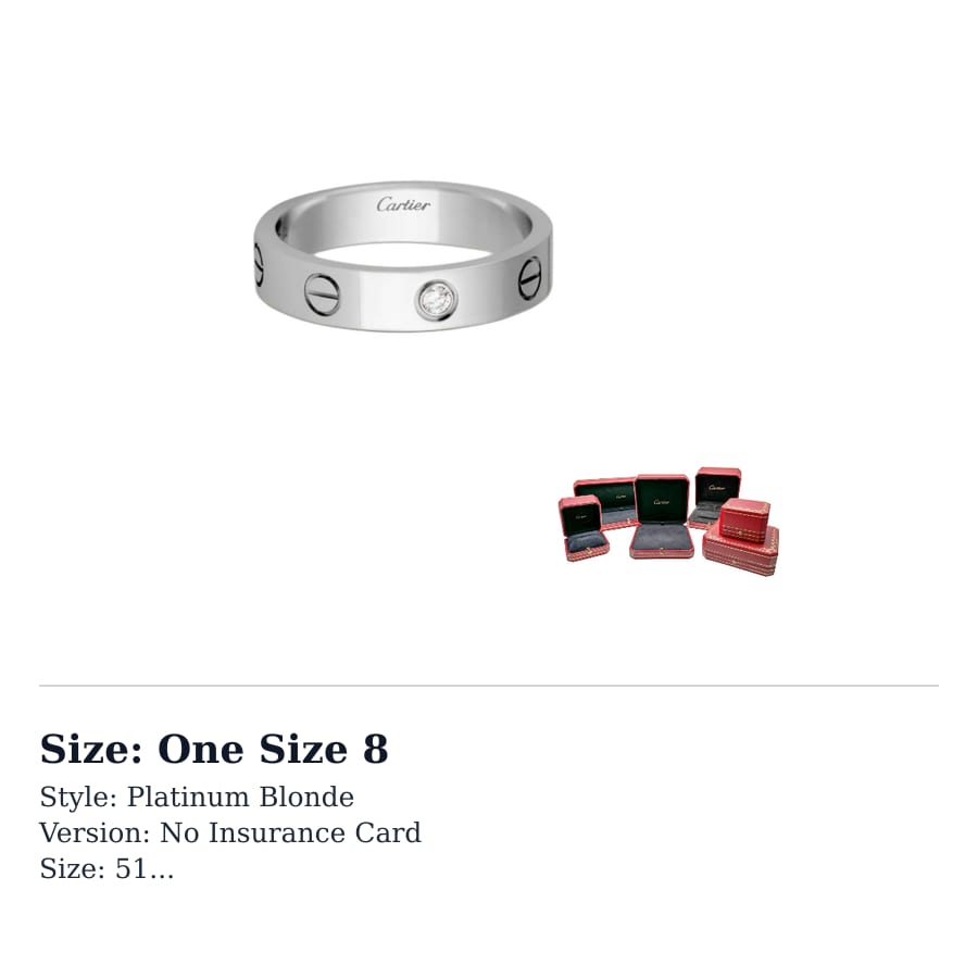 CARTIER LOVE 18K Gold Diamond Rings