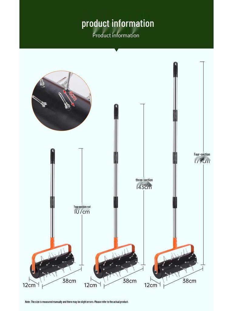 New Rolling Lawn Aerator Oxygenator & Soil Cultivator Tool