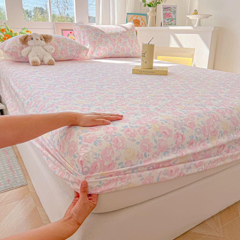 New Type A Double-layer Yarn Washed Cotton Bed Sheet Ins Windproof Anti-slip Dustproof Protective Cover for Four Seasons