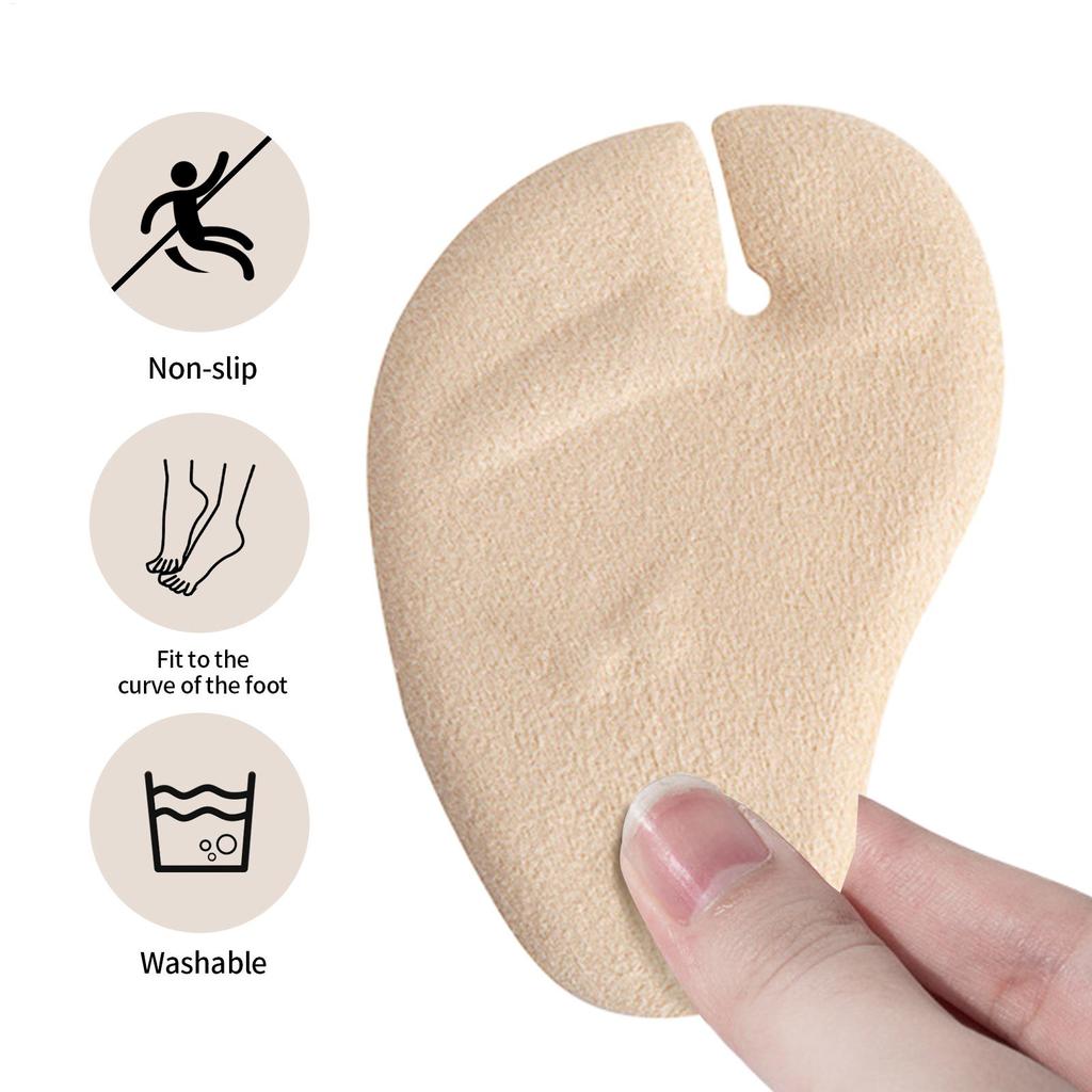 Forefoot Pads for Women,Gel Sandal Cushion Inserts Washable Clear Anti-Slip Thong Sandal Insoles for Outdoor Beach Slippers