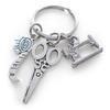 Liniaal Schaar Naaimachine Kleermakers Sleutelhanger Antiek Sieraden Steampunk Cadeau
