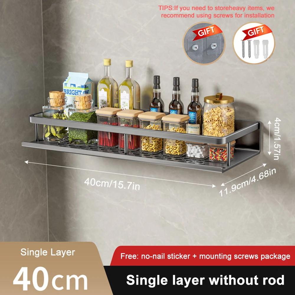 

1/2шт настенная полка для специй без сверления кухонный органайзер для специй с крючком полка для хранения специй ванная комната кухонная полка для хранения