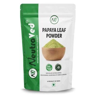 NeutraVed Papajos Lapų Milteliai I Palaiko Sveikus Kraujo Plokšteles & Virškinimą I Žolinis Maisto Papildas Normaliam Cukraus Lygiui Kraujyje Natūralus- 100g