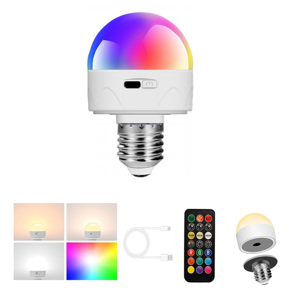 

Magnetic E27 Colorful LED Rechargeable Night Light Remote Control Timing Dimming Light Bulb A