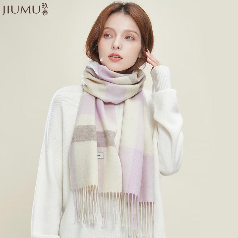 JIUMU Women's Pure Wool Knitted Scarf