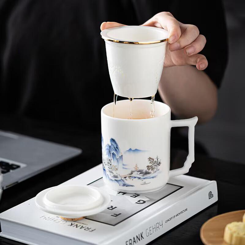Chinese Style Ceramic Tea Infuser Mug