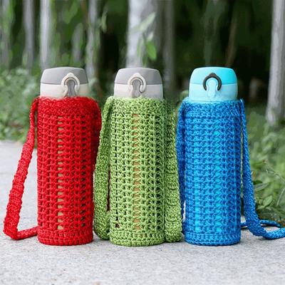 Heat Insulated Knitted Water Bottle Cover Reusable Cup Sleeve Pouch  Water Bottle Accessories