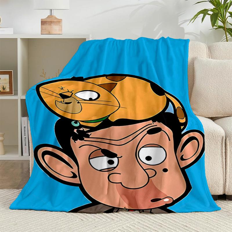 1 Stück Herr. Bean Adventure Flanelldecke Geschenk, Geeignet für Männer und Frauen, Weich, Ideal für Betten und Sofa, Geburtstags- oder Weihnachtsgeschenk