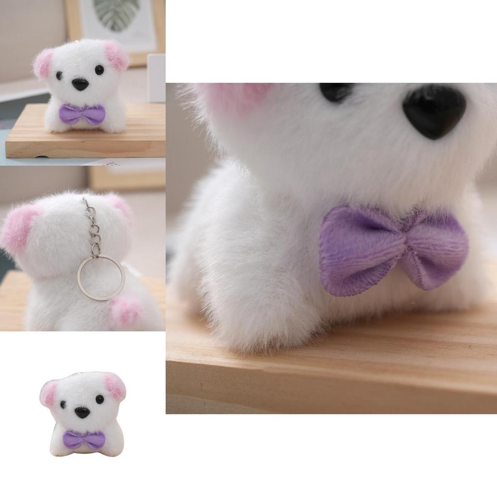 Adorable Plush Dog Keychain Accessory With Soft Pp Cotton And Colorful Ears