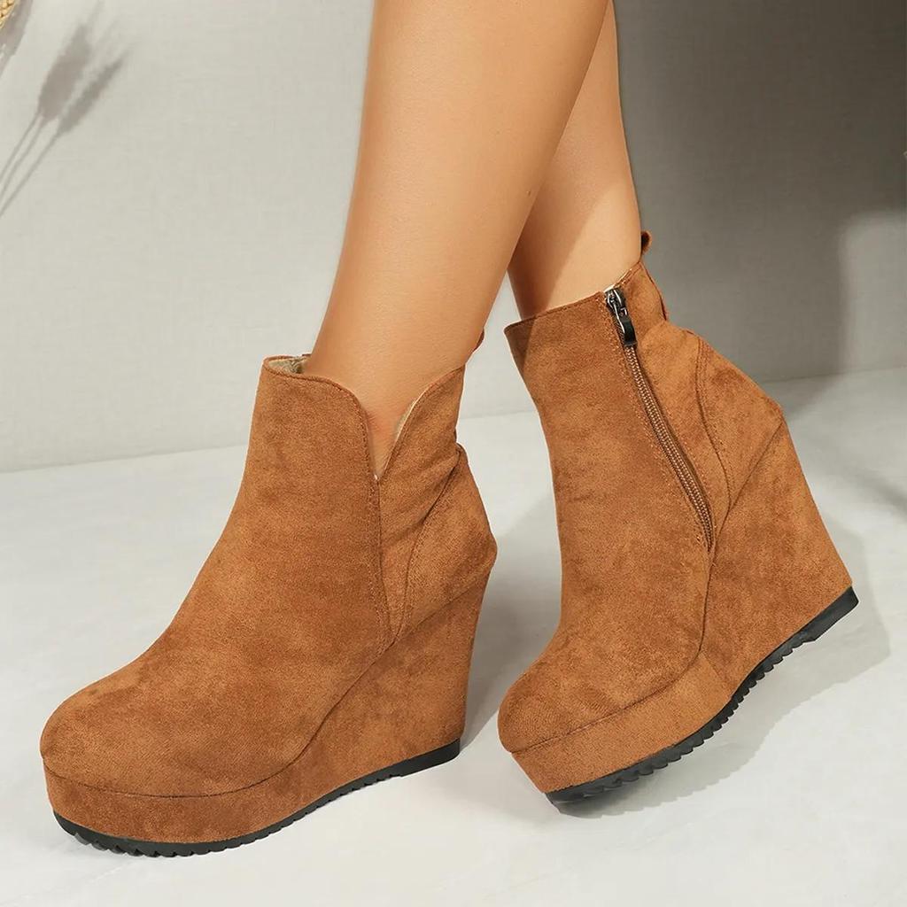 Rudens ir žiemos moteriški batai, moteriški sniego batai su platforma, madingi vienspalviai batai