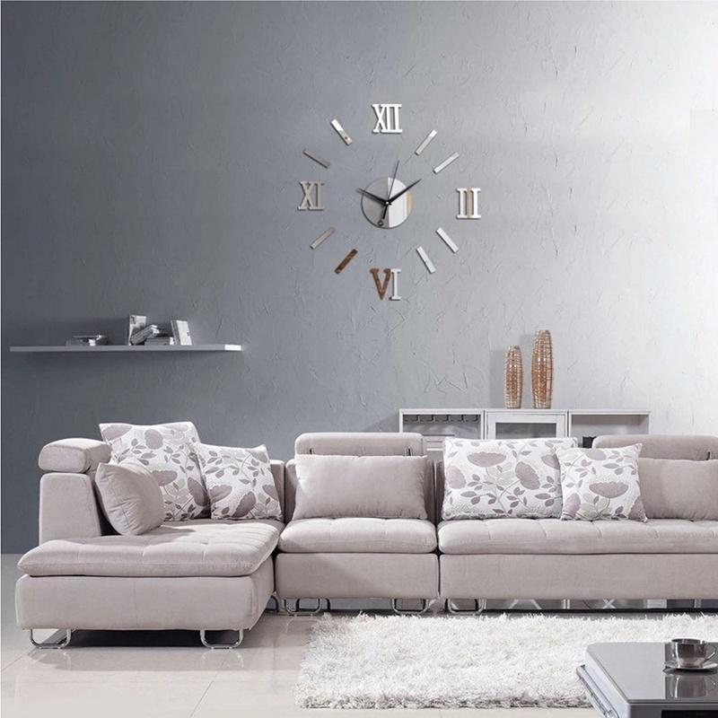 Home Decoration Wall Clock Big Mirror Wall Clock Modern Design Large Size Wall Clocks DIY Wall