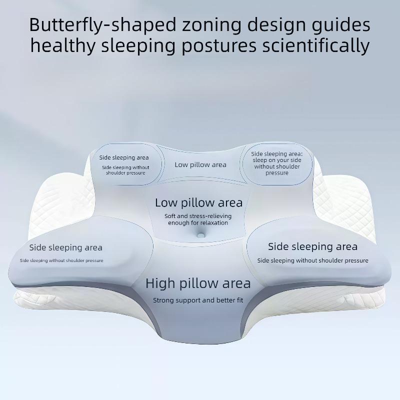 Memory-Schaumstoffkissen Schmetterlingsform Nackenkissen Hohe Dichte Memory-Schaumstoff Atmungsaktiver Bezug Ergonomisches Konturdesign