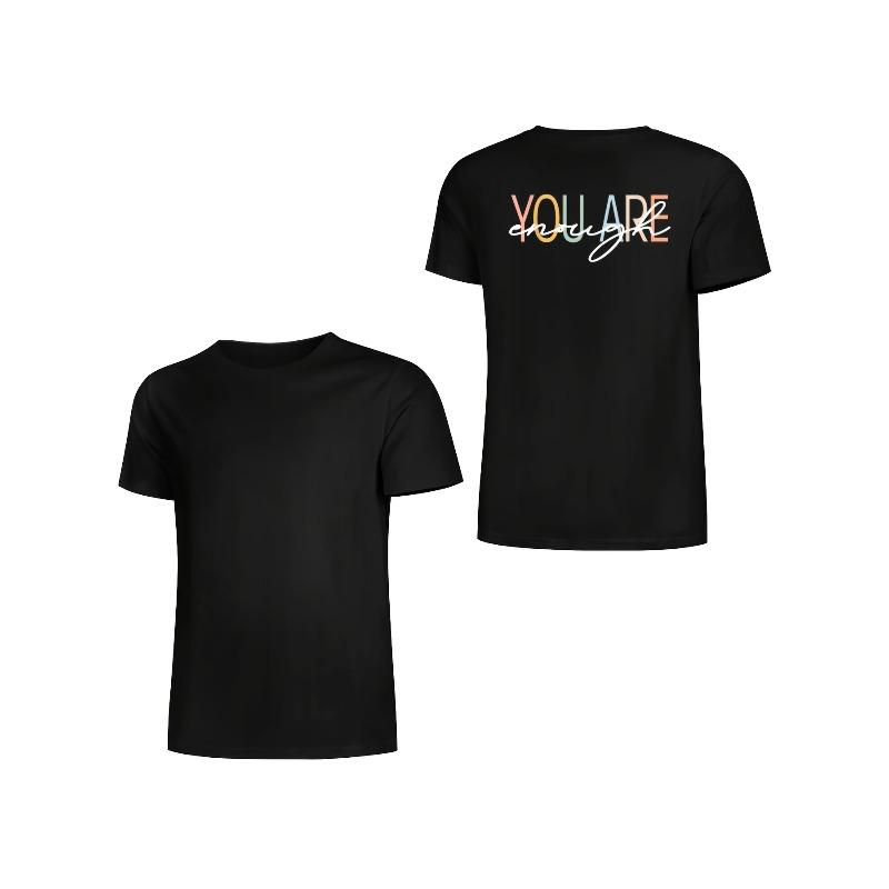 European sizes Men'S Funny Mental Health Awareness T-Shirt - Black with Orange-Pink Gradient - Everyday Casual Wear, Funny Graphic Top for Men