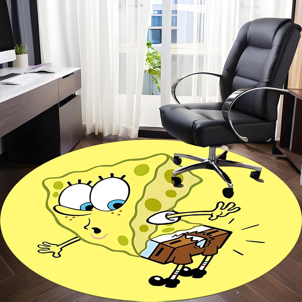 1pcSpongeBob Office Round Area Rug, Indoor Mat Suitable For Office, Bedroom Living Room Home Decor, Room Deco,  Offic A0928111