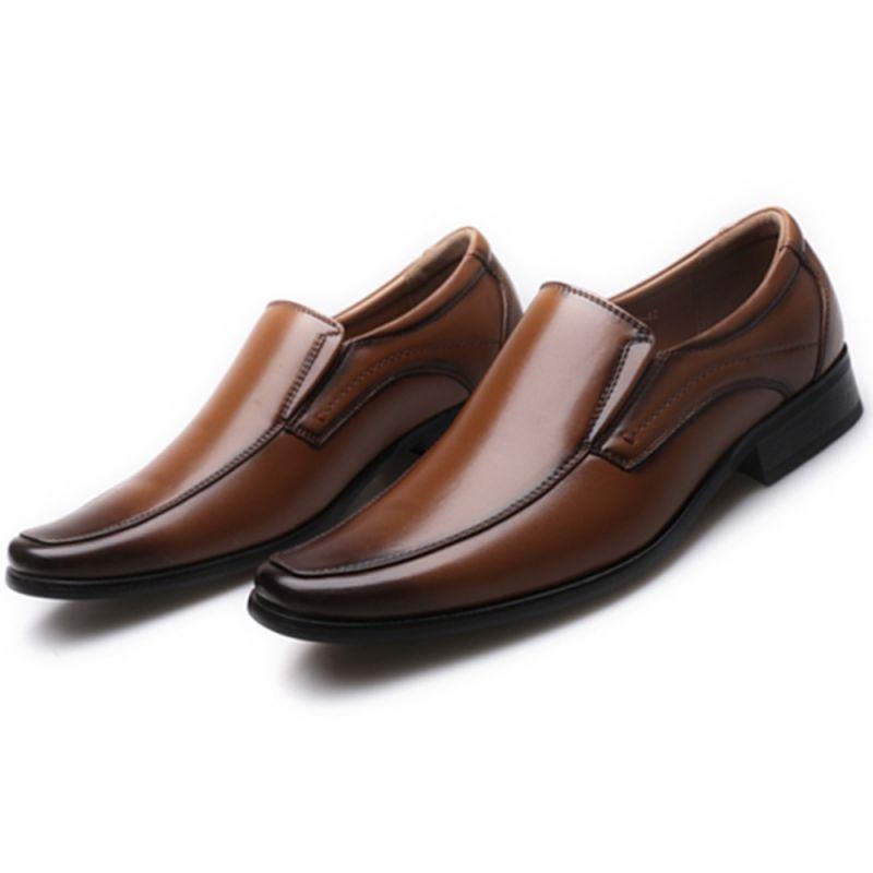 FashionLeather Shoes Slip On Men Dress Shoes Outdoor Business Casual Shoe Oxford Point Toe Office Wedding Formal Men Shoes Zapatos
