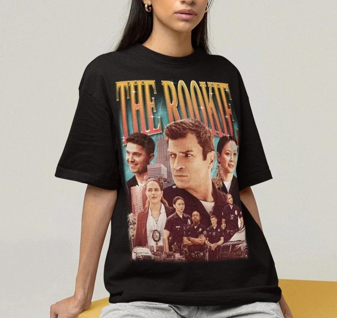 The Rookie TV Show 100% Cotton T-shirt Mens Tees Top, Fan Merch Tee 2XL