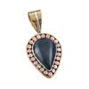 Natural Bloodstone 925 Solid Sterling Silver Jewelry TwoTone Pendant 1.50" r5S39