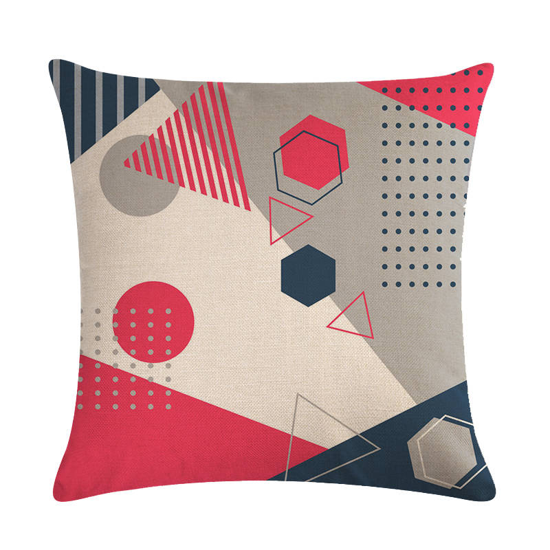 Buy Memphis Design Cushion Cover Linen Cotton Lovely Geometric Pattern Sofa Pillow Cover Home