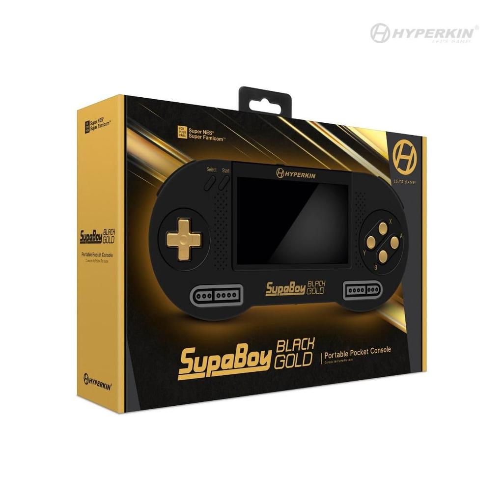 HYPERKIN Super Boy Black & Gold Portable Compatible Super Nintendo/SNES (NTSC/PAL)