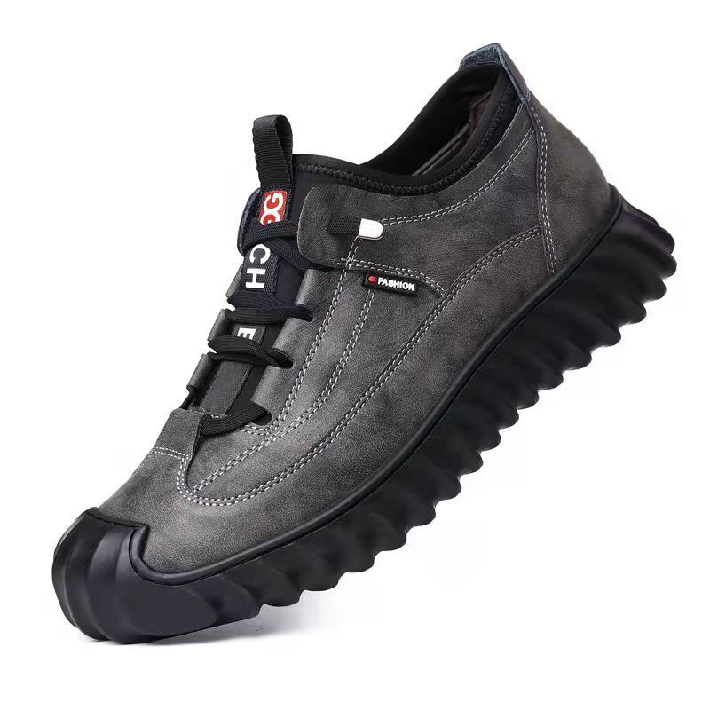 New Autumn Men's Sports and Leisure Soft Leather Shoes Are Breathable and Comfortable, Versatile and Trendy Outdoor Sports Shoes