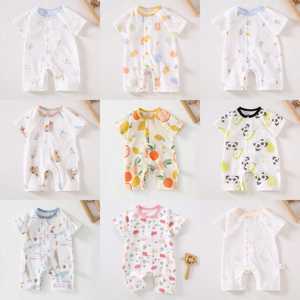 Baby Cotton Romper Summer Lightweight With Short Sleeves For Newborns And Infants