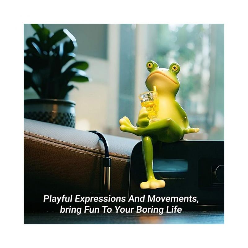 3 Stück Pflanzenfiguren, Dekoration Für Töpfe, Lustiger Getränke-Miniaturfrosch, Froschstatue, Gartendekoration, Rasenornament