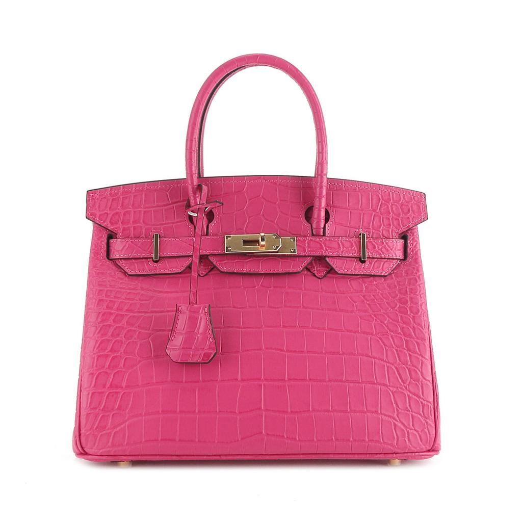 2026 New matte alligator pattern, gold buckle atmospheric handbag fashionable first-layer cowhide shoulder messenger bag