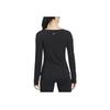 Nike Solid Color Off-The-Shoulder Fitted Long Sleeve Workout Top Women Tops Black DQ6035-010