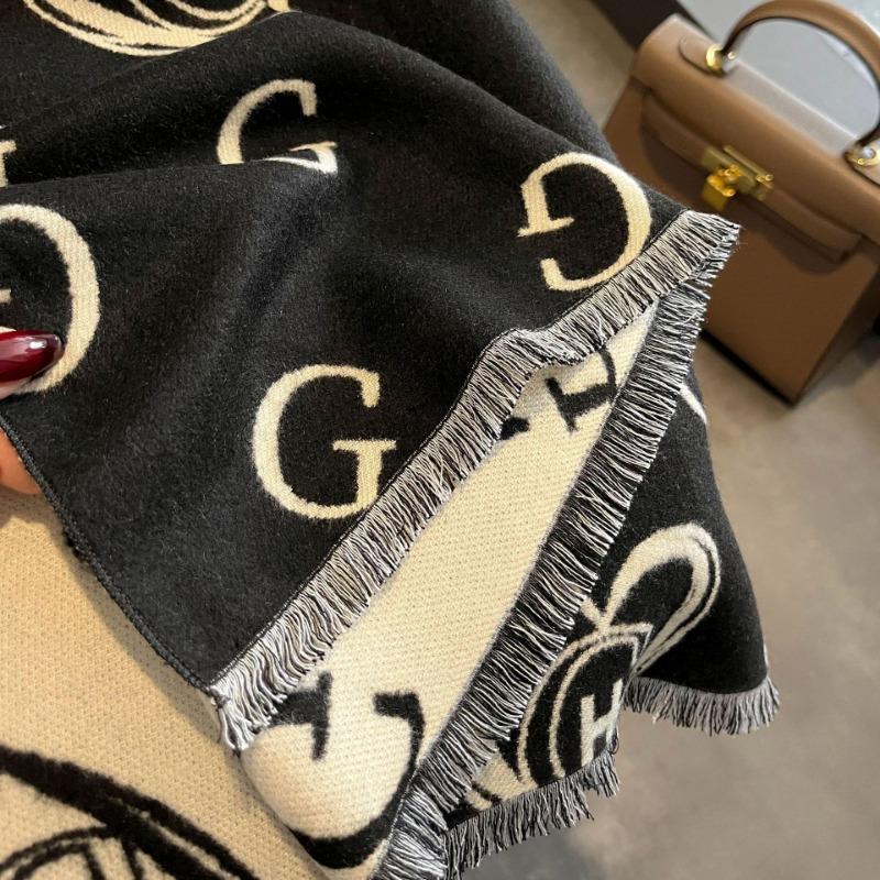 Autumn and Winter Imitation Cashmere Double-sided Thickened Scarf Air Conditioner Warm Love Letter Large Shawl Dual-purpose Scarf Women