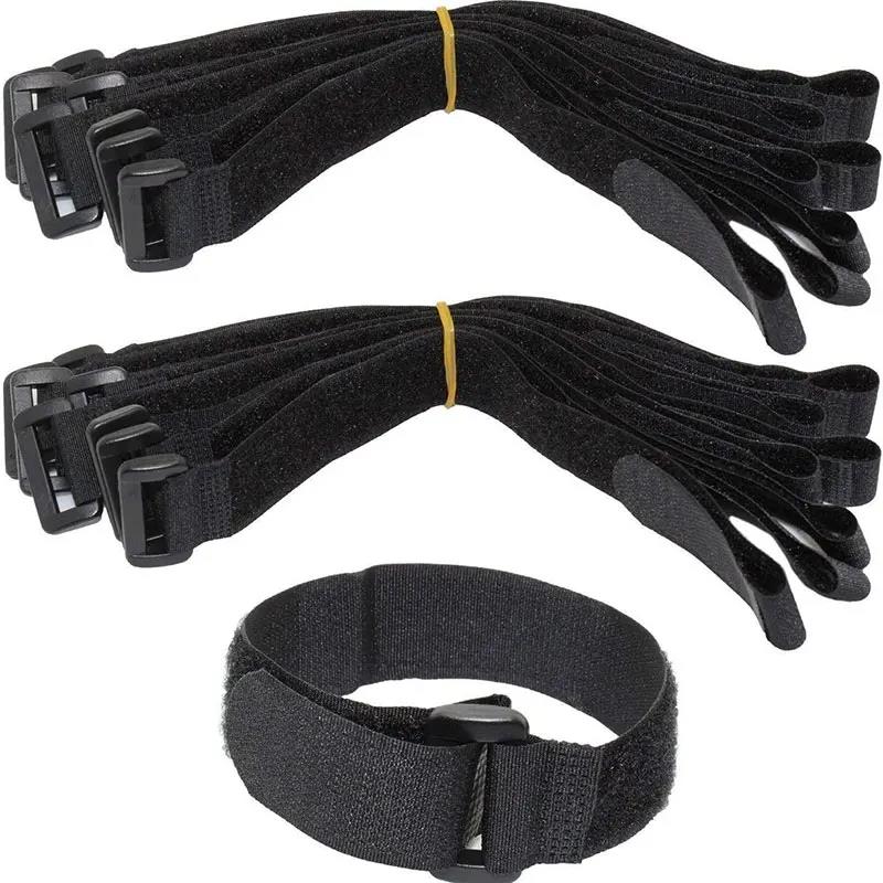 10Pcs Reusable Hook and Loop Cinch Straps Nylon Cable Ties Organizer Adjustable Fastener Securing Cable Straps Cord Management