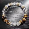 Fashion Tiger Eye Stone White Turquoise Stone Crystal Elastic Bracelet Health Healing Jewelry Optimism and Happiness Christmas Gift for Family