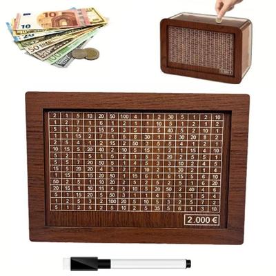 Saving Box 10000 Piggy Banks To Save10000 Euros Money Vault Children's Purse Deposit with Counter Eur Wooden Box