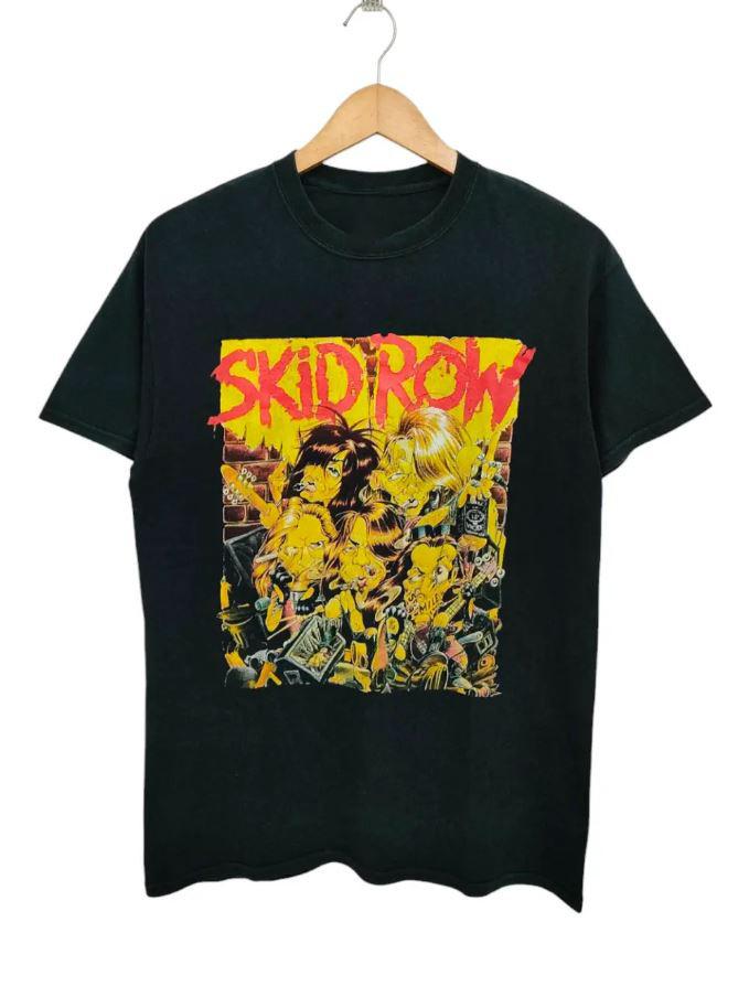 SKID ROW Band Black Tour Unisex Cotton T-Shirt Full Size UB128 M