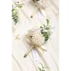 Serwalin 2 Pcs White Boutonniere for Men, Groom Groomsmen Best Man Guest Boutonnieres, Artificial Flowers Silk Rose for Wedding Prom Ceremony