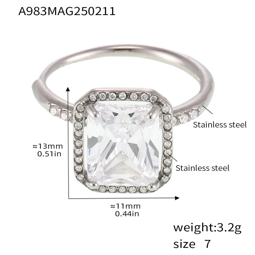 Qiong Yao Zirconia Paved Diamond Adjustable Ring - Women s Titanium Steel Luxury Fashion Finger Ring