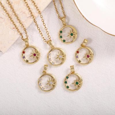 Minimalistischer Stern Anhänger Vergoldetes Kupfer mit Zirkonia Akzenten für DIY Schmuck