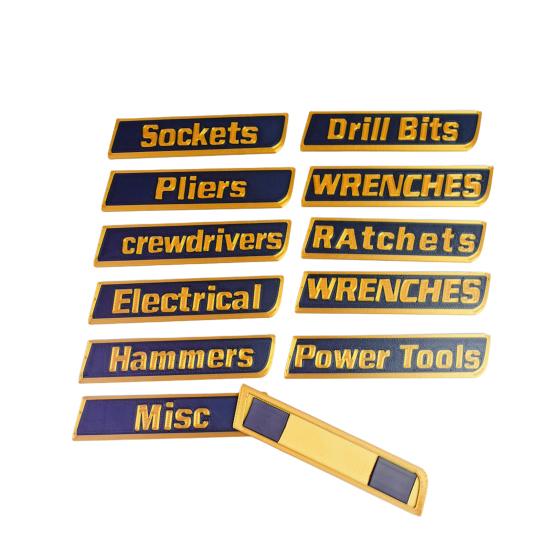 12/14 szt. Magnetyczna Etykieta na Skrzynkę Narzędziową Wielokrotnego Użytku Drukowana 3D Etykieta Organizacyjna na Skrzynię Narzędziową Stalowe Skrzynki Narzędziowe Wózki Szuflady Szafki Marker Etykiety Organizacyjne