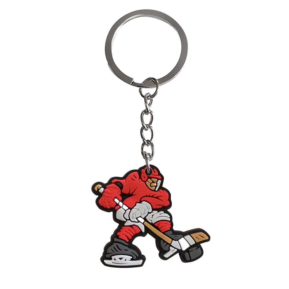 Hockey Backpack Charms: PVC Keychain Pendants, Soft Rubber DIY Ornaments, Small Gift Keychains