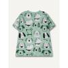 Summer Round Neck 3D Cute Dog Pattern Print Top Fashionable Casual Short Sleeved Women's T-shirts