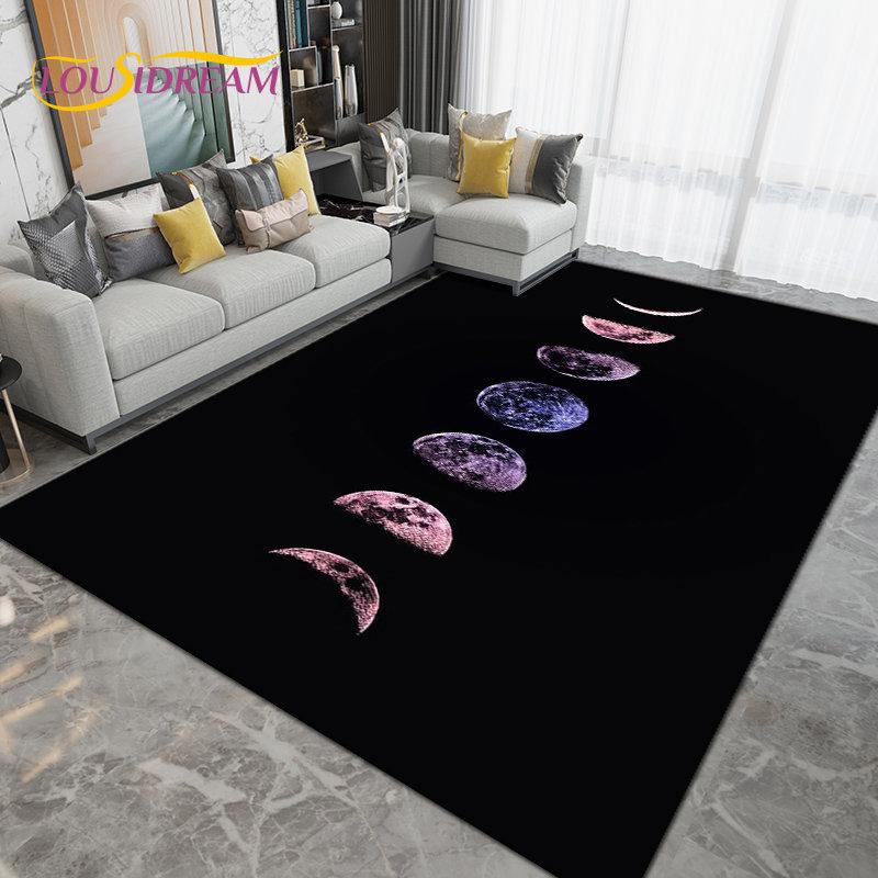 Galaxy Universe Space Stars Earth Area Rug Large,Carpet Rug for Living Room Bedroom Sofa Doormat Decoration,Non-slip Floor Mat