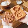 3D Wooden Cookie Molds for Baking-Embossed Gingerbread&Pumpkin Shaped Cutters, Reusable Dough Press Stamps for Holiday Cookies