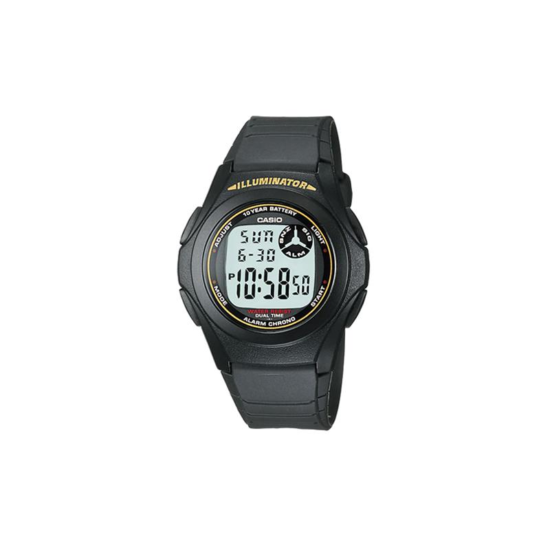 

Casio Series YOUTH Series - Silicone Square General Fashion Student Watch LCD Display Sports Waterproof Quartz Movement Resin Strap Japanese F-200W-9A чёрный