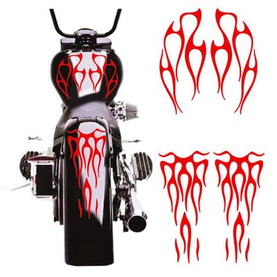 Motorcycle Flame Sticker for Gas Tank Fender Decals Vinyl Red Color Waterproof